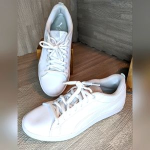 Puma Smash v2 White Leather Women's Sneakers, 6